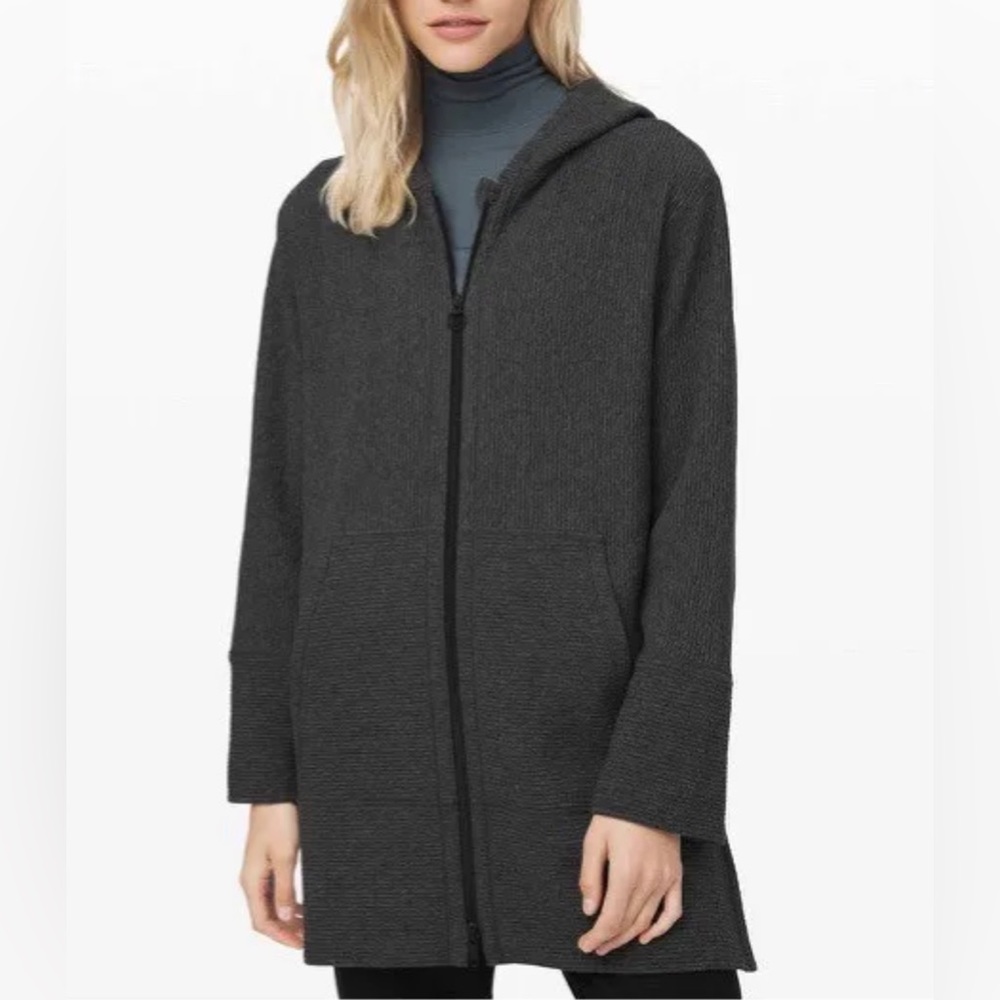 Lululemon Along the Way Full Zip Hoodie sweatshirt Charcoal Grey XL